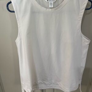 Athleta Cream/white Boxy Muscle Tee
